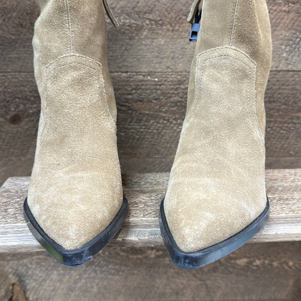 ZARA HEELED COWBOY ANKLE BOOTS Size 6 - Picture 6 of 10